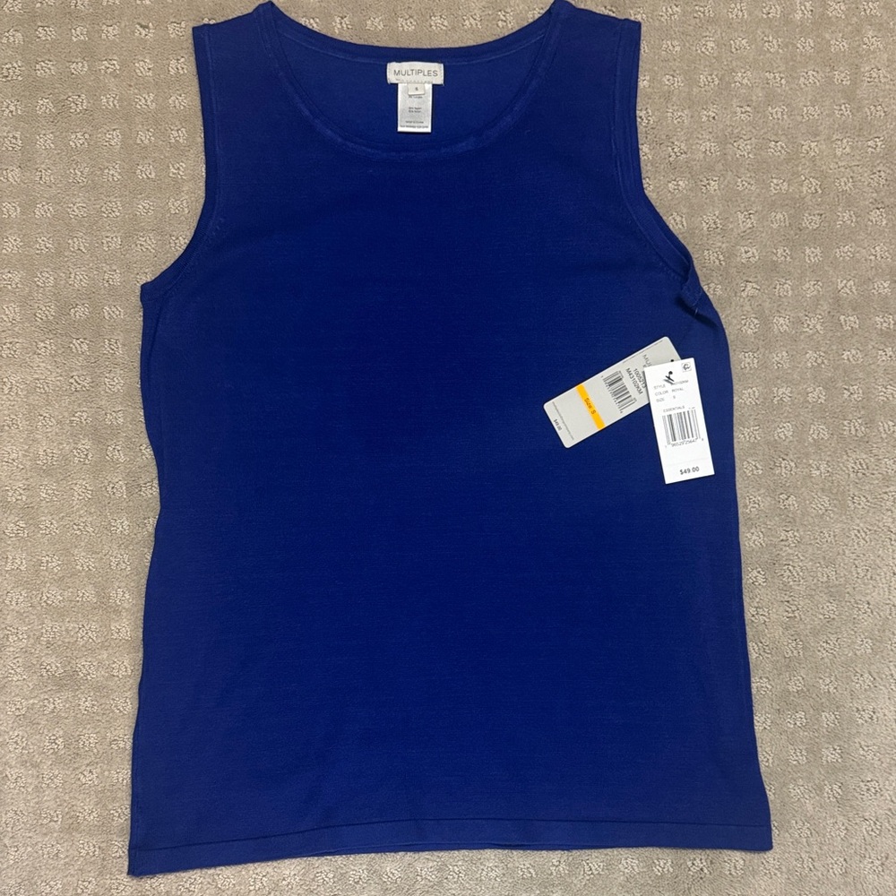 Multiples Blue High Neck Tank Top
